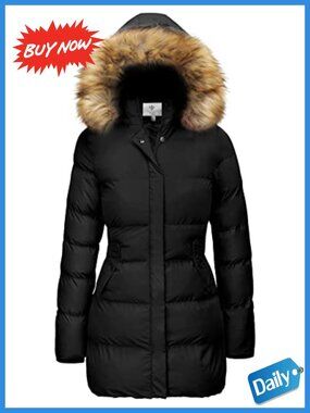 WenVen Women's Winter Thickened Long Puffer Coat Warm Parka Jacket